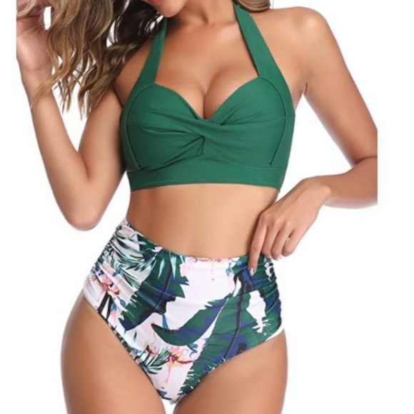 Other - Vintage Swimsuit Two Piece Retro High Wait Bikini